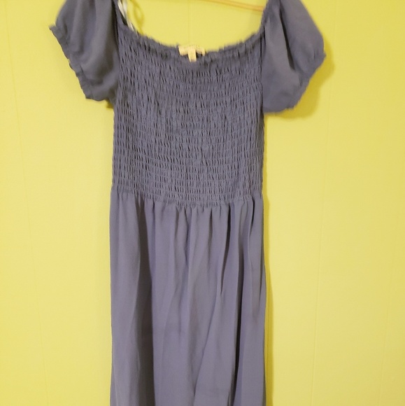 Blue Off Shoulder Dress - Picture 2 of 3